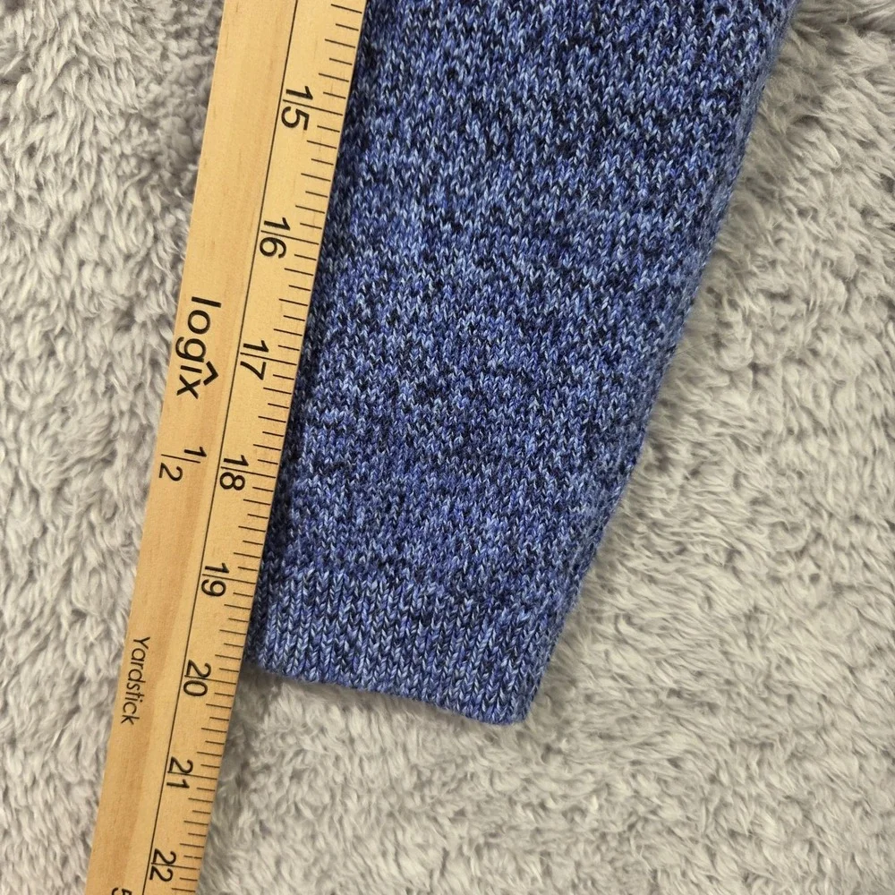 Talbots Sweater Women's Medium Blue‎ Marled Knit Ribbed Boat Neck Long Sleeve